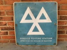 Enamel Vehicle Testing Station Sign