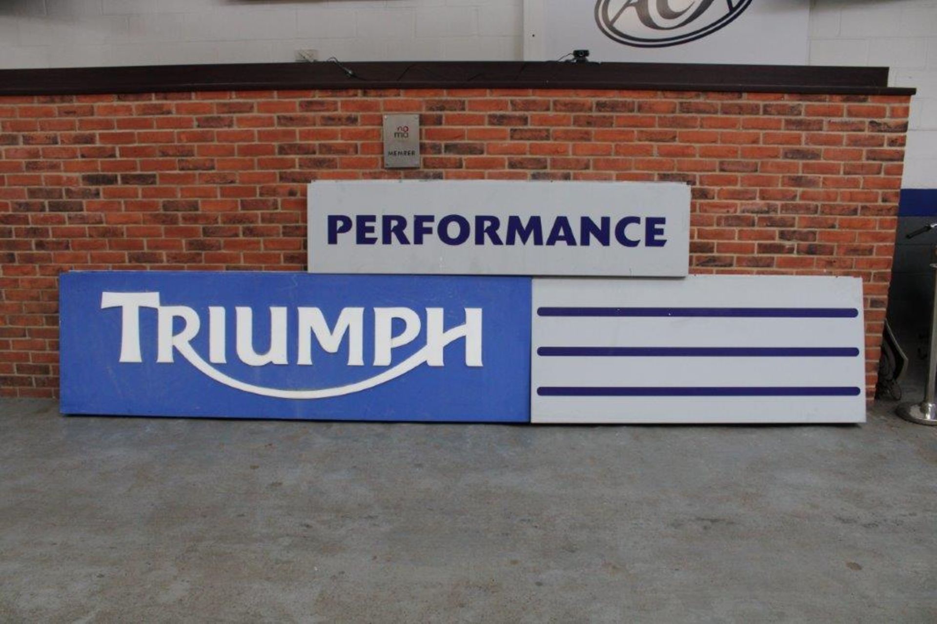 Large Triumph Illuminated Dealership Sign & Performance Sign & One Other