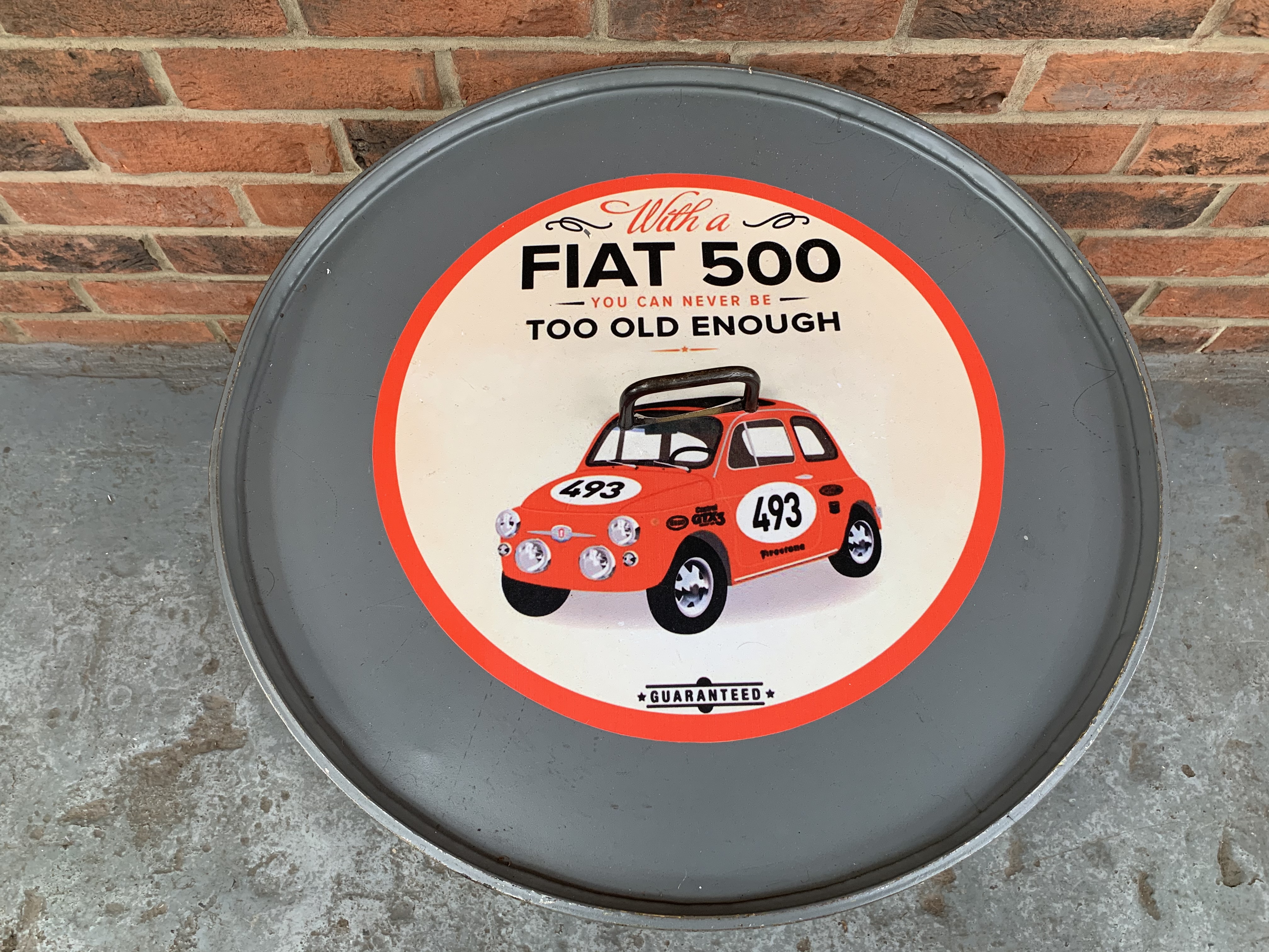 Modern Metal Framed Fiat 500 Circular Table - Image 2 of 2