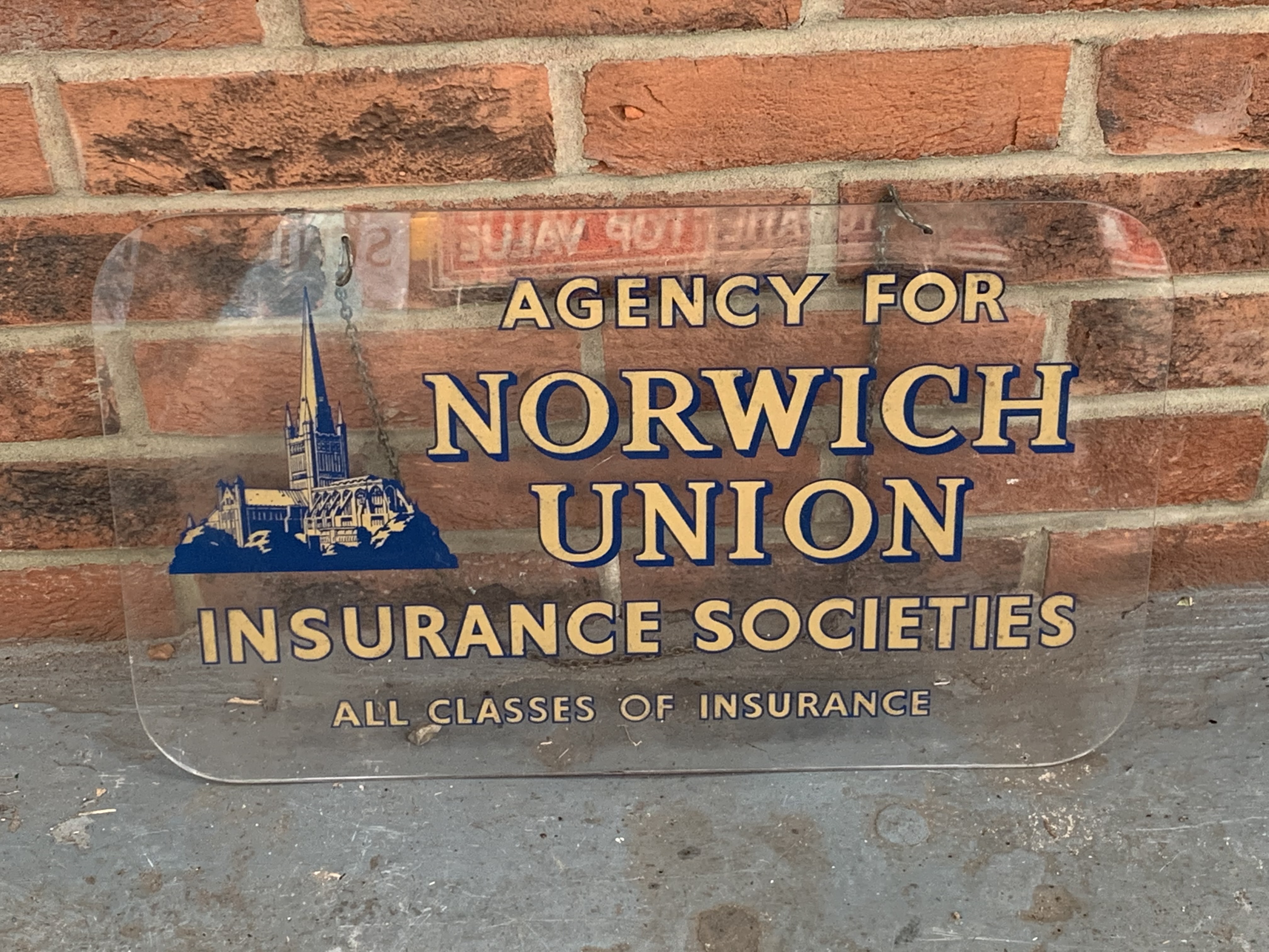 Perspex Norwich Union Insurance Societies Sign