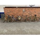 Three Vintage Bicycles Raleigh, Rudge, Hercules & Ladies Raleigh