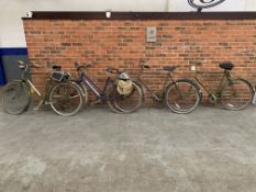 Three Vintage Bicycles Raleigh, Rudge, Hercules & Ladies Raleigh