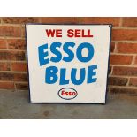 Enamel Flanged Double Sided We Sell Esso Blue" Sign"