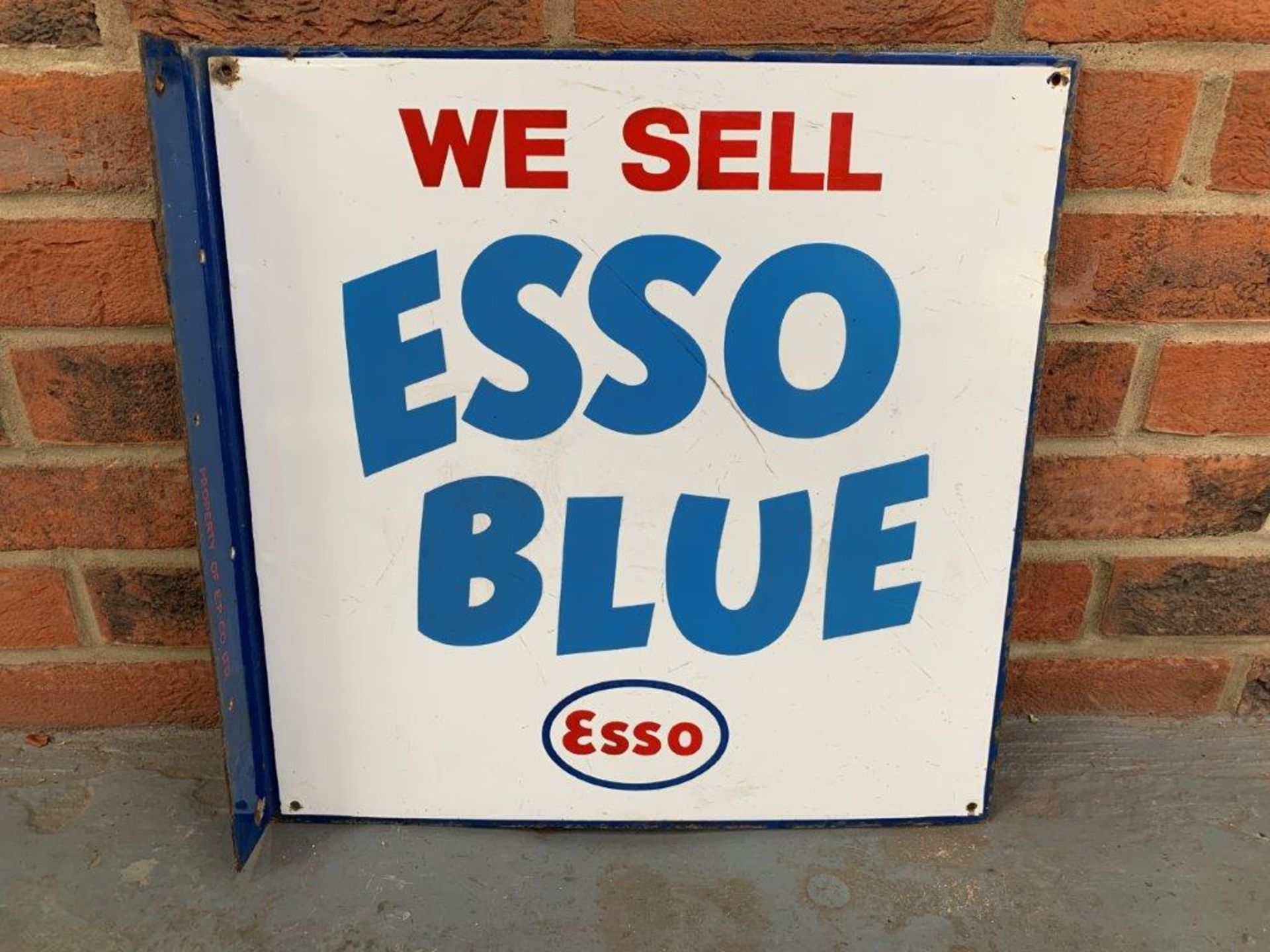 Enamel Flanged Double Sided We Sell Esso Blue" Sign" - Image 2 of 2