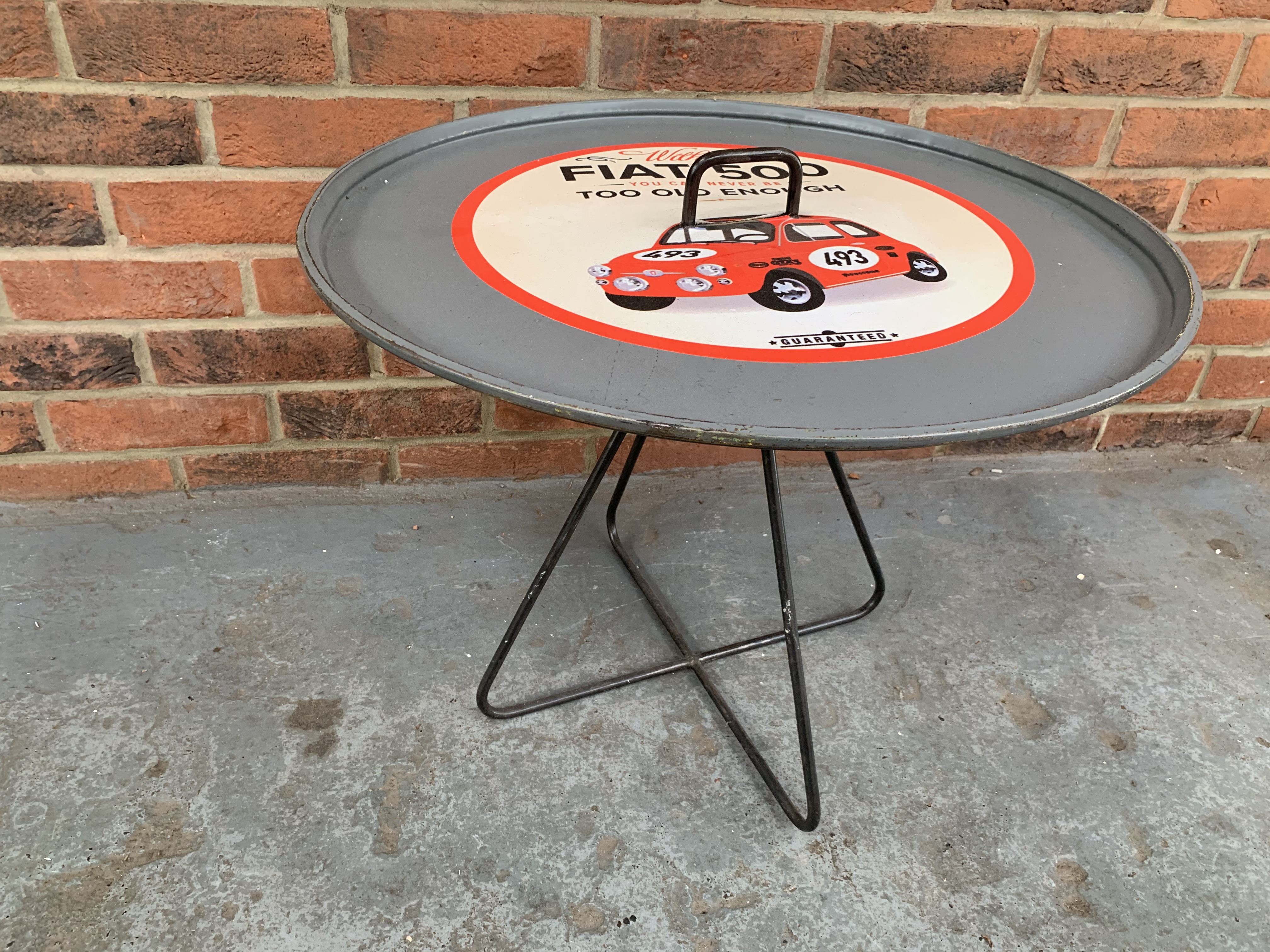 Modern Metal Framed Fiat 500 Circular Table