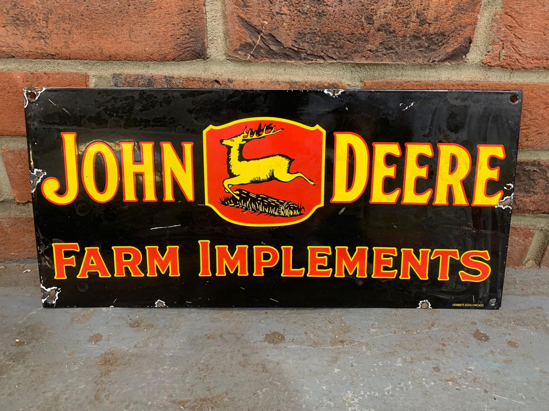 John Deere Farm Implements Enamel Sign