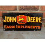 John Deere Farm Implements Enamel Sign