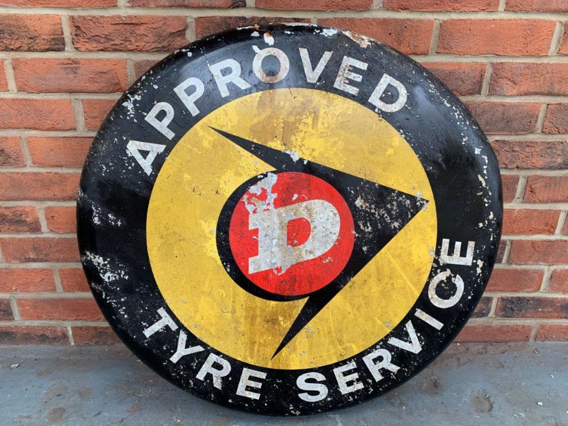 Original Dunlop Approved Tyre Service Aluminium Sign