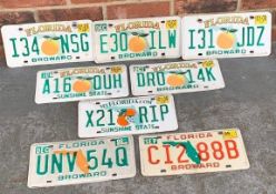 Eight American Florida Number Plates