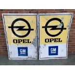 Two Opel GM Aluminium Signs