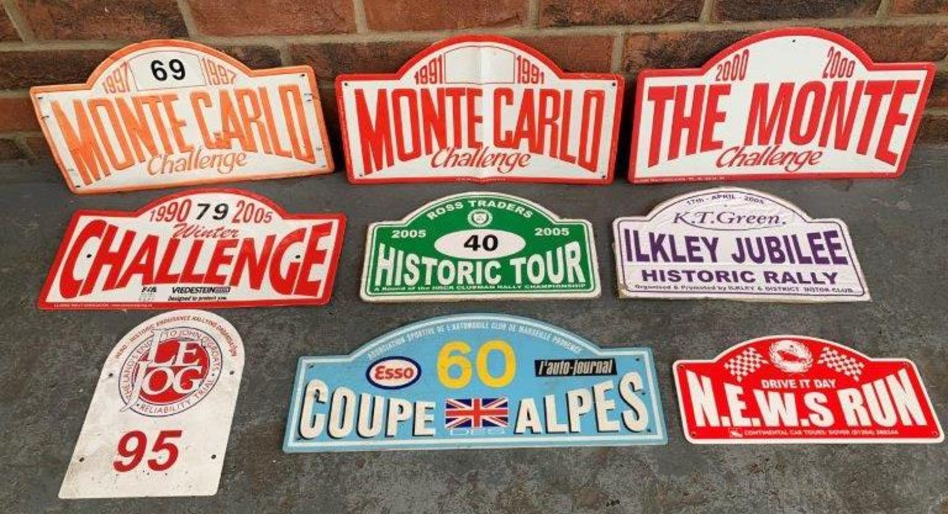 Nine Assorted Rally Plaques