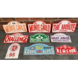 Nine Assorted Rally Plaques