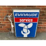 Evinrude Service Double Sided Flanged Illuminated Sign