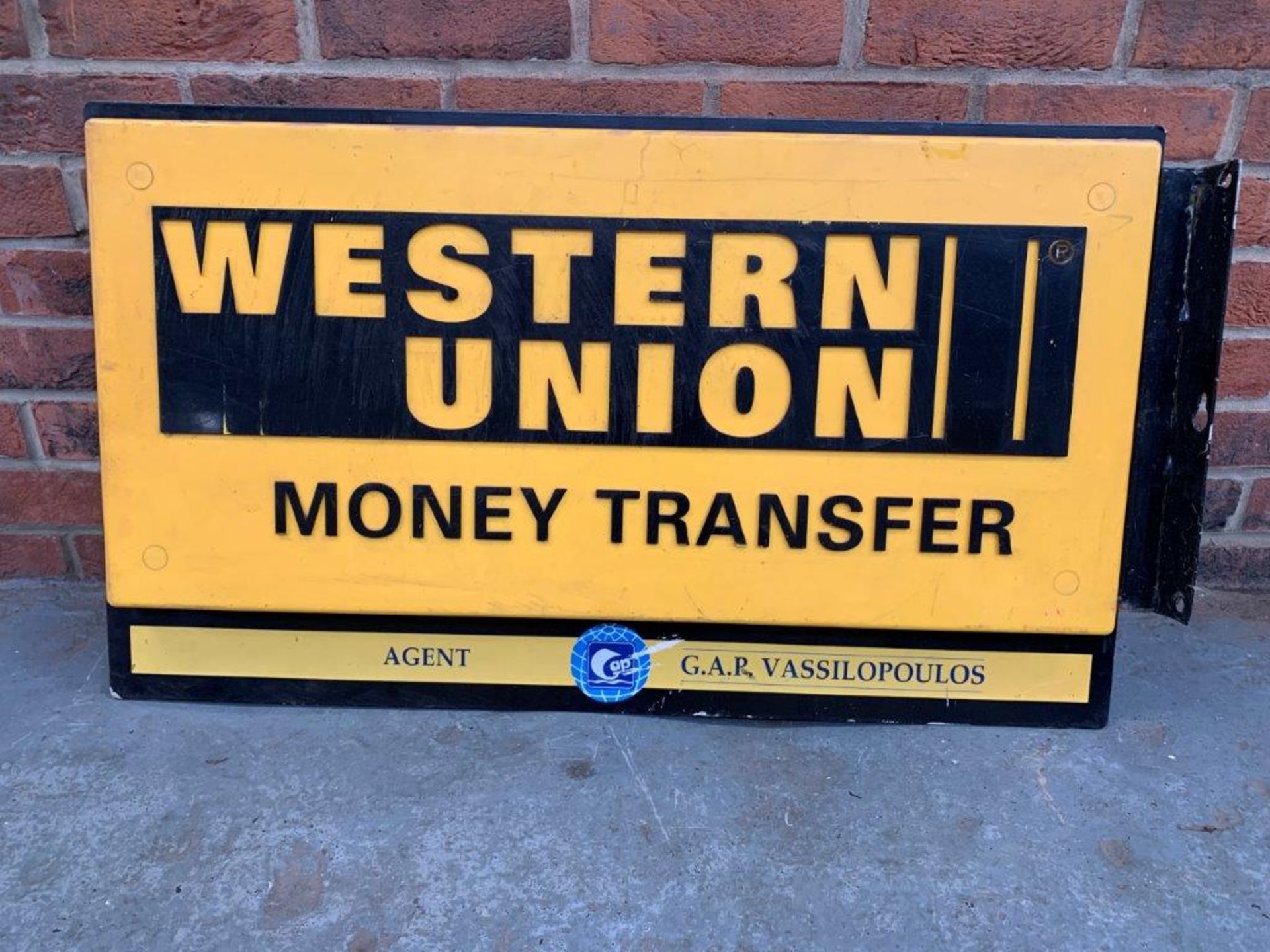 Western Union Double Sided Illuminated Flanged Sign - Image 2 of 2