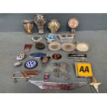 Box Of Assorted Car Badges