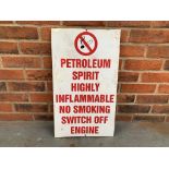 Aluminium Petroleum Warning Sign