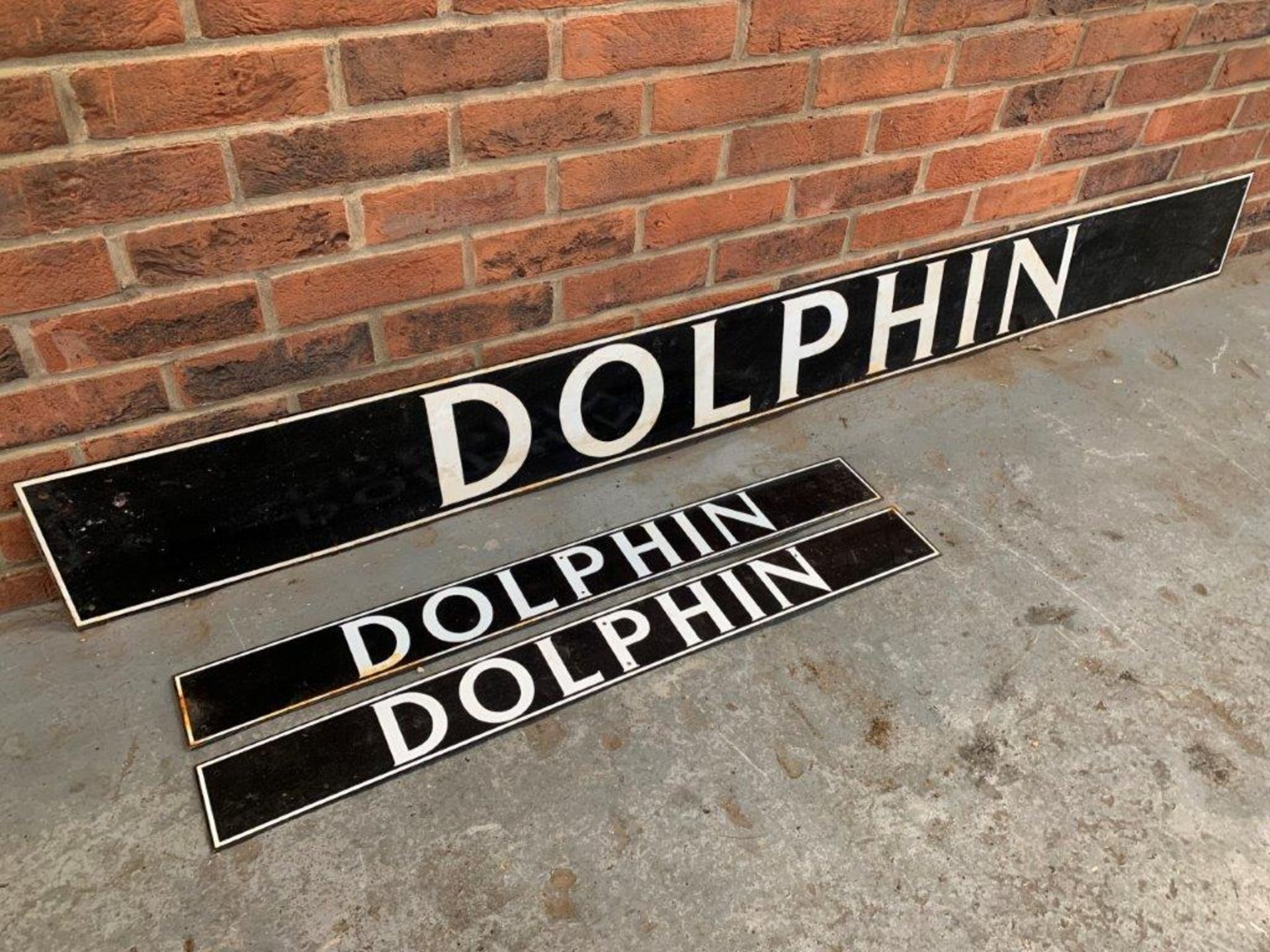 Three Dolphin Enamel Signs - Image 2 of 2