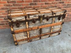 Vintage Wooden Bound Steamer Trunk