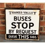 Thames Valley Enamel Sign Buses Stop By Request