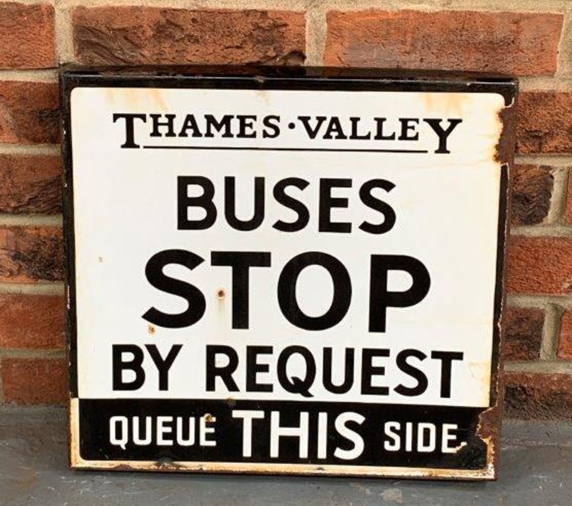 Thames Valley Enamel Sign Buses Stop By Request