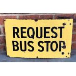 Request Bus Stop Enamel Sign