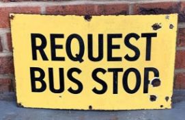 Request Bus Stop Enamel Sign