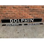 Three Dolphin Enamel Signs
