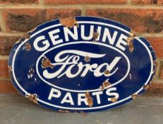 Oval Genuine Ford Parts Enamel Sign