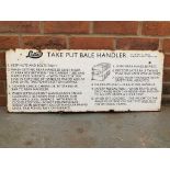 Original Lister Take Put Bale Handler" Sign"