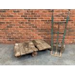 Vintage Trolley With Cast Wheels & Sack Barrow