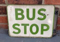 Bus Stop Double Sided Enamel Sign