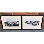 Two Framed 1950's Racing Photographs