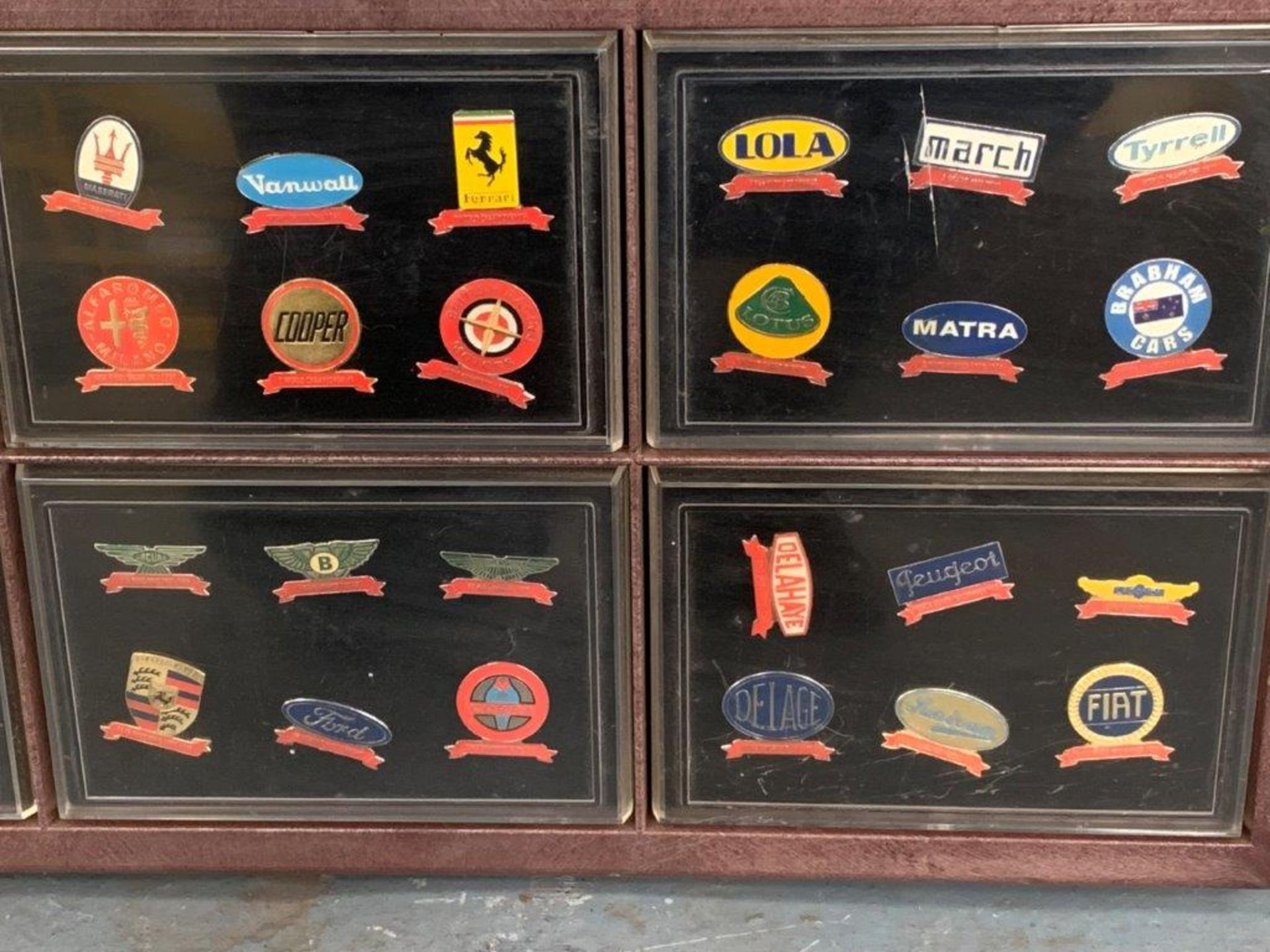 A Display Case Of 36 Car Badges - Image 3 of 3