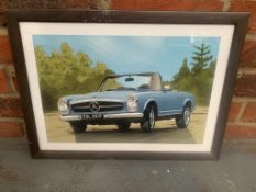 Framed Mercedes Pagoda Signed Print By Guy Allen