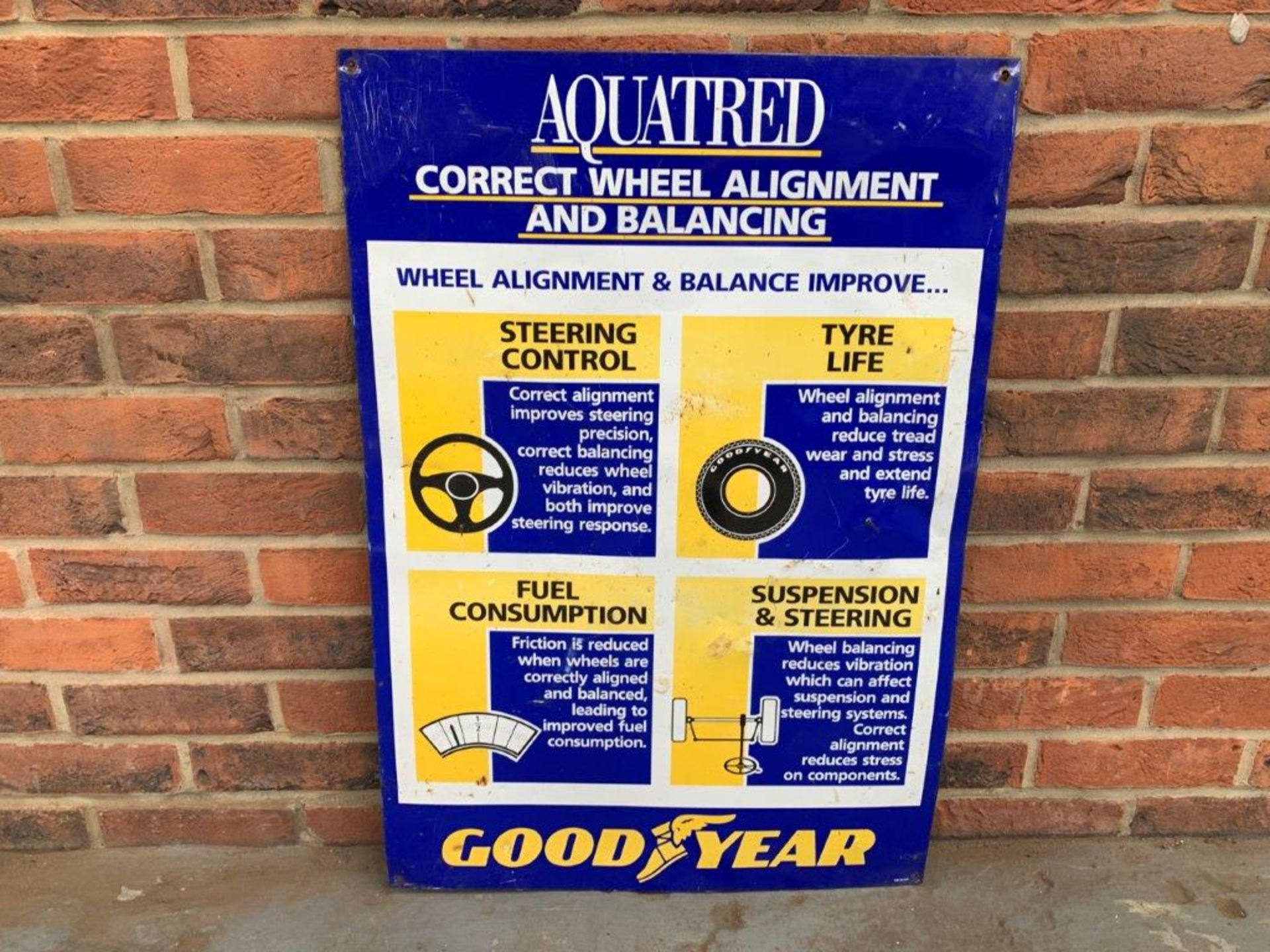 Tin Goodyear Wheel Alignment And Balancing Sign