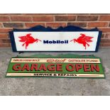 Modern Castrol Garage Open Sign & Mobiloil Sign
