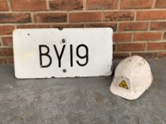 Railway Signal Post Plate and British Rail Hard Hat