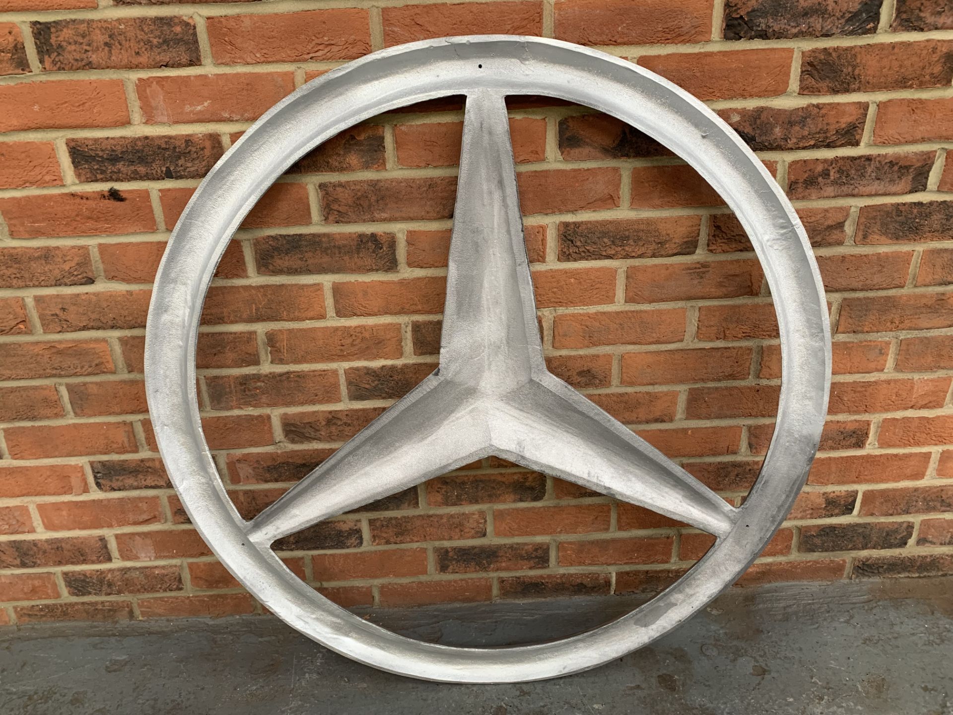 Large Cast Aluminium Mercedes Emblem - Image 2 of 2