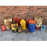 Eleven Vintage Oil Cans