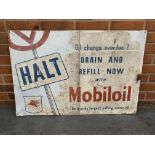 Original Aluminium Mobiloil Drain & Refill Now Sign