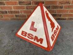 Original 1980's BSM Driving School Car roof Pyramid Sign