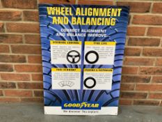 Tin Goodyear Wheel Alignment and Balancing Sign