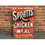 Vintage Spratts Chicken Meal Enamel Sign