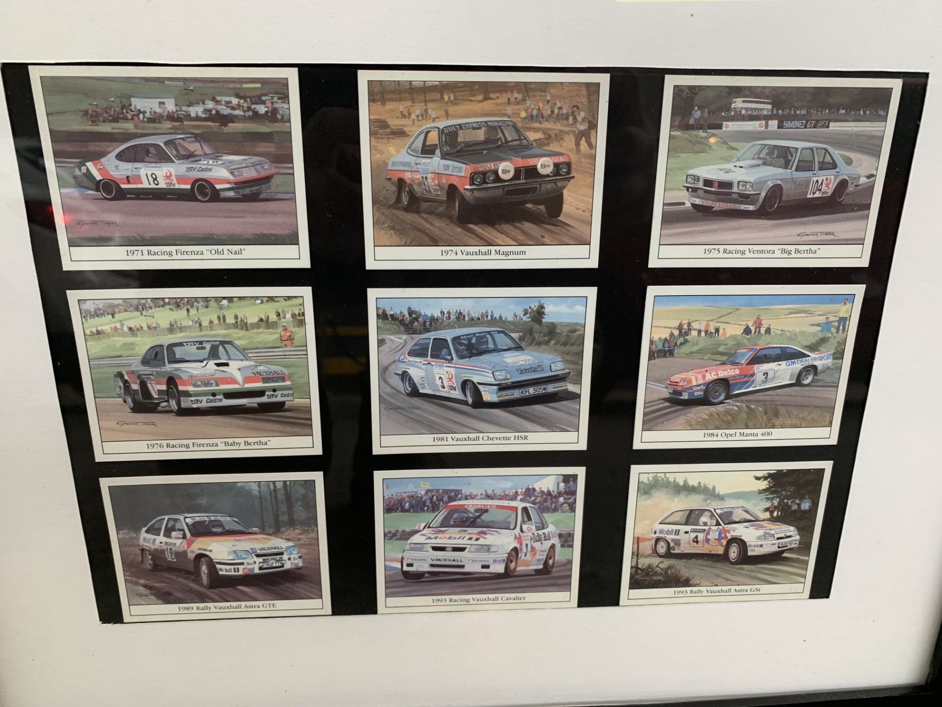 Framed Set Of Eighteen Motor Racing Cigarette Cards By Graham Turner - Image 2 of 3