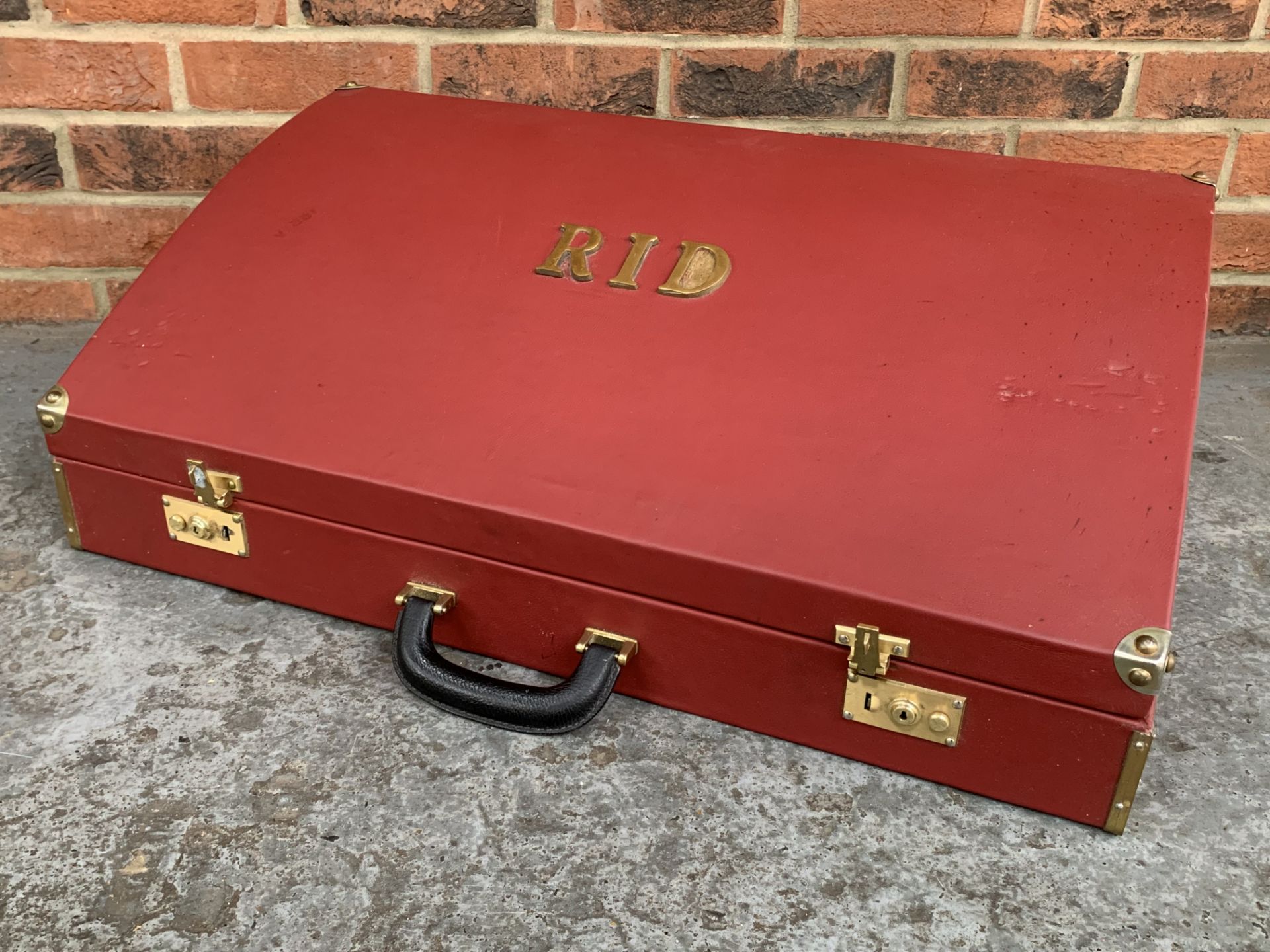 Two Leather Covered Cases from a Jaguar XK140, Monogramed 'RID' - Image 2 of 6