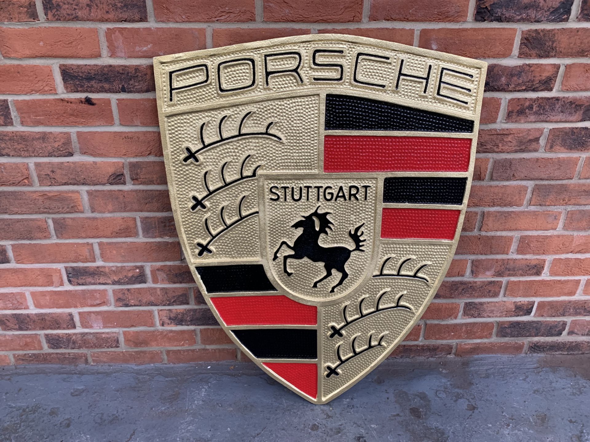 Modern Large Cast Aluminium Porsche Sign