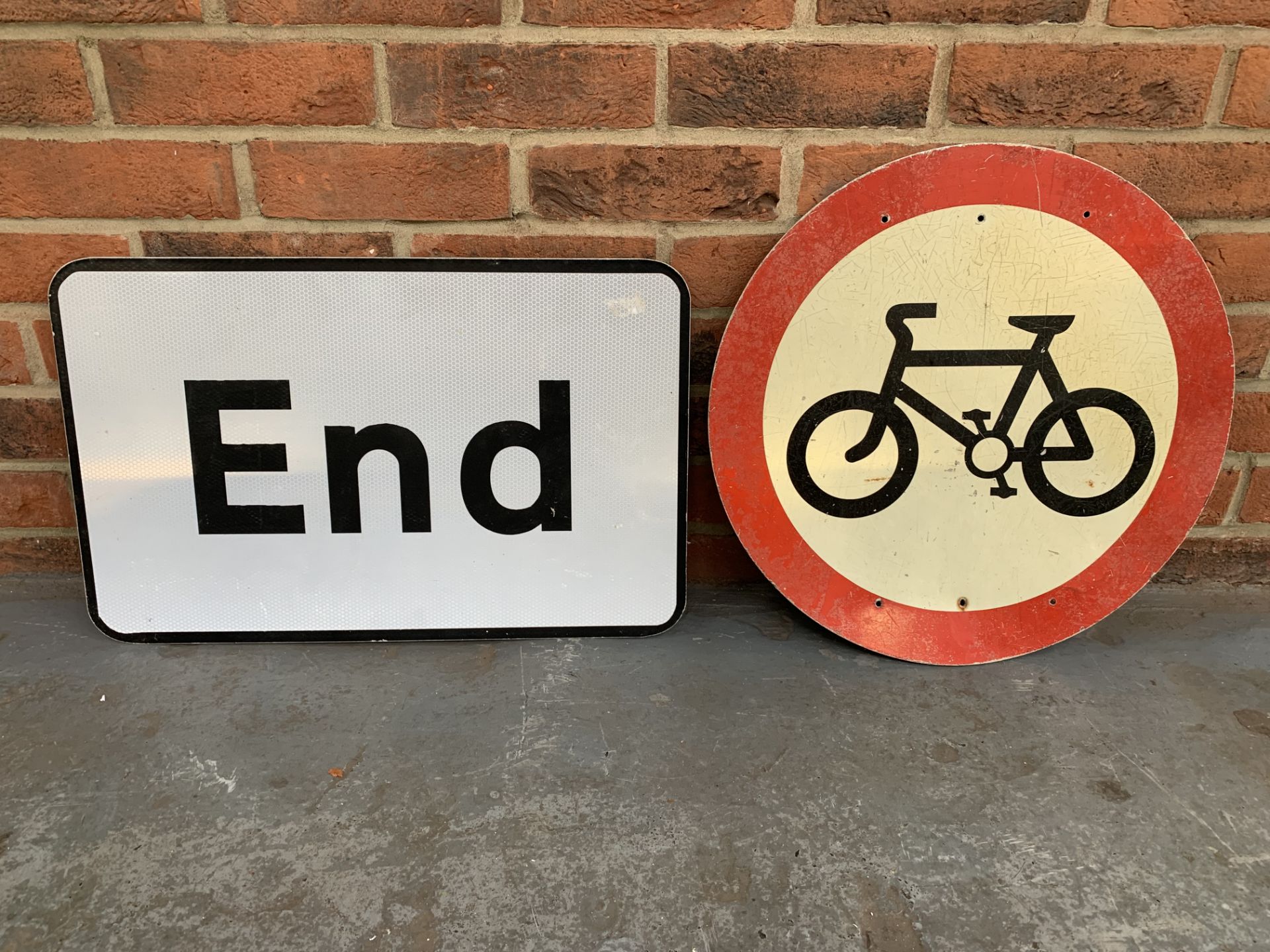 Cycle and END Road Signs