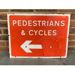 Metal Pedestrians and Cycles Road Sign