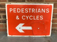 Metal Pedestrians and Cycles Road Sign