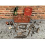 Military Ammunition Box, Castrol Oil Can & A Quantity Of Tools